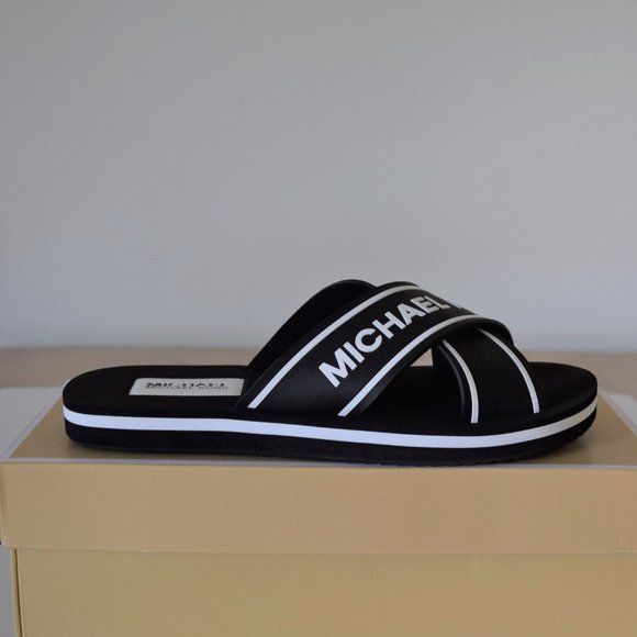 MICHAEL Michael Kors Shoes - Michael Kors Sparrow Logo Slides Size 8